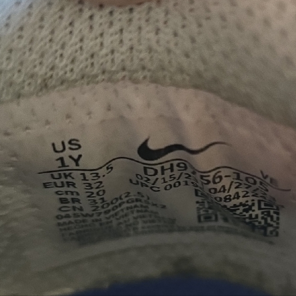 Nike Dunk Low Summit White/Hyper Royal Blue Kids Size 1Y - Picture 7 of 7